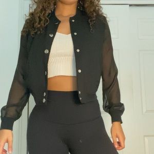 Black Brandy Melville Bomber Jacket